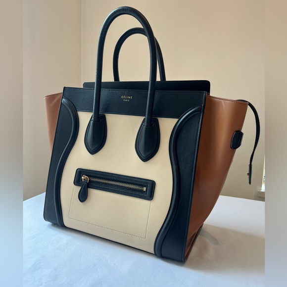 Celine Tricolor Satin Calfskin Mini Luggage Tote - Picture 8 of 11